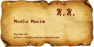 Modla Maxim névjegykártya